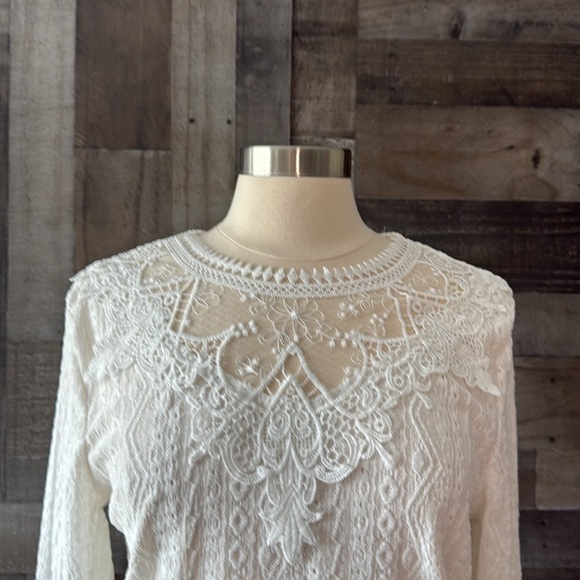 Gorgeous white peasant top medium boho angelic coquette romantic flower power - Picture 3 of 13